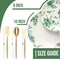Trendables Fancy Plastic Dinnerware Sets Gold Silverware Disposable 20 X 10 Inch Charger Plates 20 X 8 Inch Dessert Plates 20 x Gold Plastic Forks and Spoons Knives